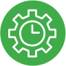 Clock cog icon