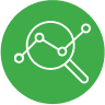 Data magnifying glass icon
